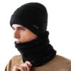 Warm Breathable Wool Knit (1 pcs Double Layer Cap) & (1pcs Muffler(Scarf))